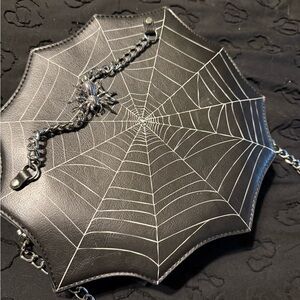 Hot Topic Black Spider Web Crossbody Bag